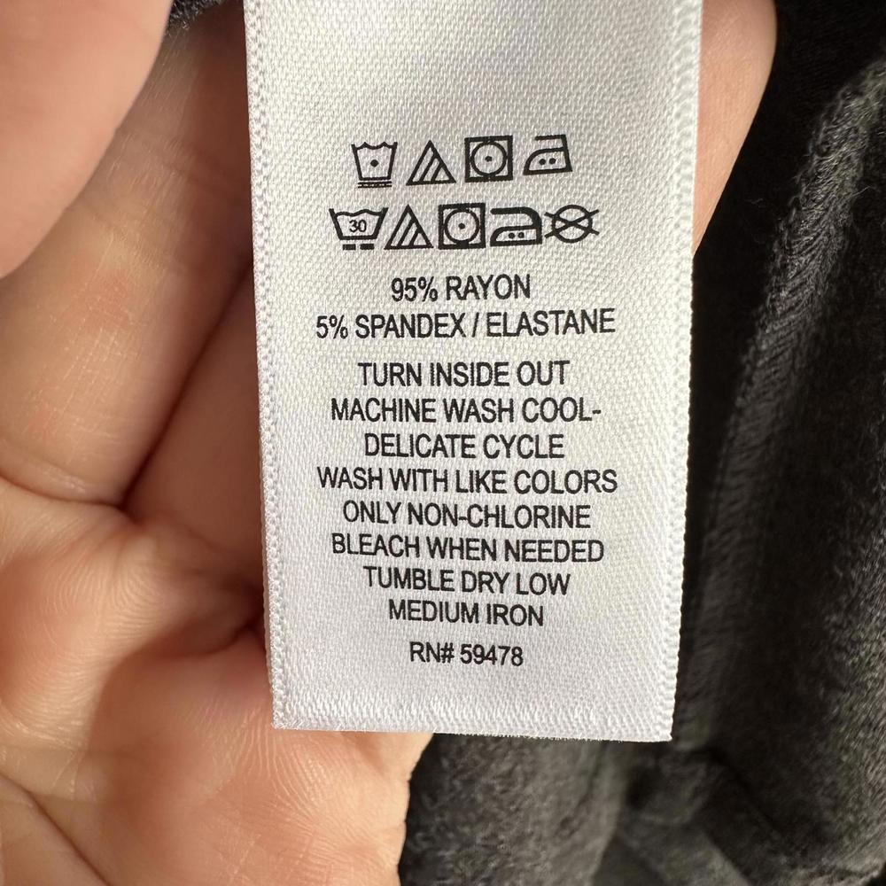 NWT MERCER & MADISON Charcoal Gray Long Flared Sleeve Ladies Dress, L - Picture 4 of 7
